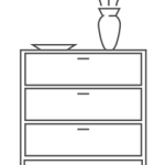 pictogramme commode avec vase