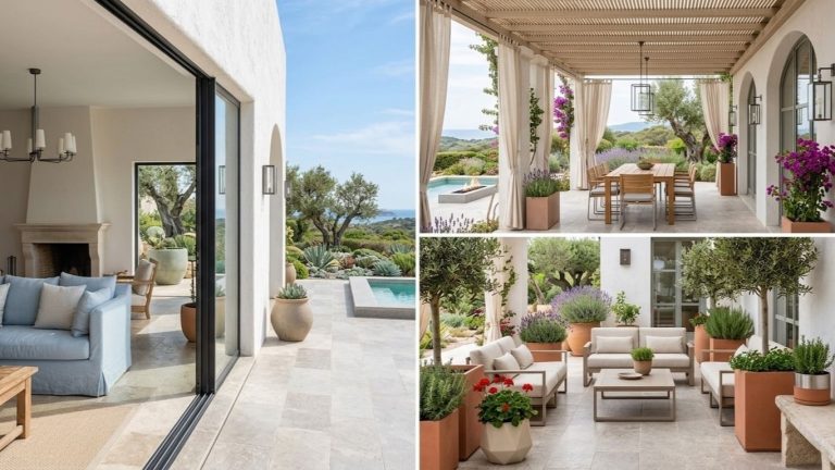 3 photos d'extérieur de style méditerranéen