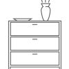 pictogramme commode avec vase